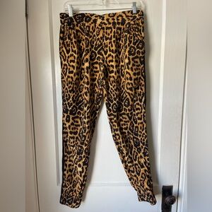 Intermix, 100% Silk Leopard print pants, size L, like new